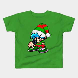 Xmas BoyFriend Elf FNF Detailed Version Kids T-Shirt